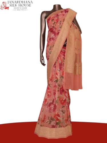 Pure Floral Georgette Silk Saree